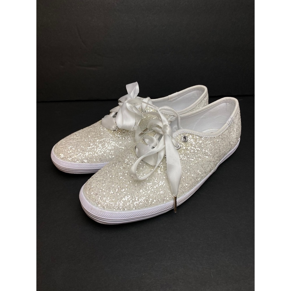 Keds x Kate Spade New York Champion Glitter Sneakers Silver Women's 6 WF57835